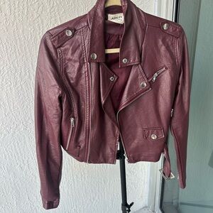 Ashley By 26 International Women's Deep Red Leather Jacket